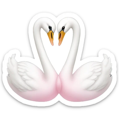 two swans with a light pink bows sticker