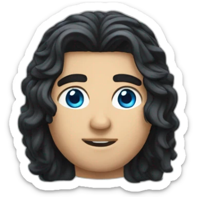 alexander-the-great, black hair blue eyes sticker