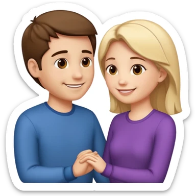 couple in love talking in profile sticker