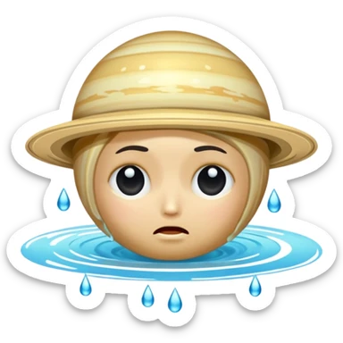 saturn planet crying  sticker