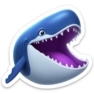 Blue whale purple, open mouth sticker