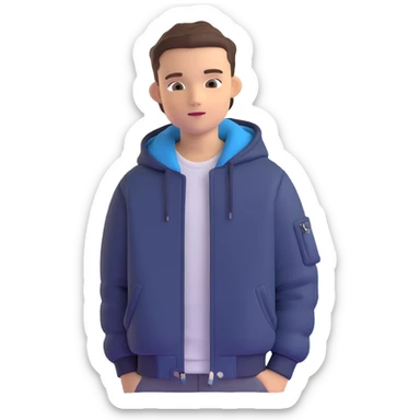 teenage boy wearing a jacket, looking confident sticker