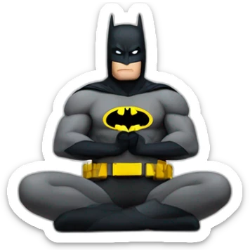batman meditating sticker