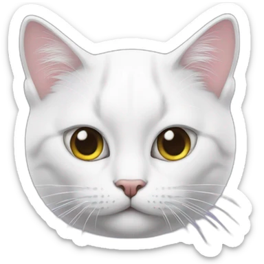 Gato branco de olho lilás sticker