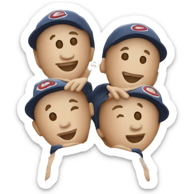 twins with caps sticker