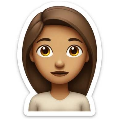 girl with brown her with folded arms and grumpy face sticker