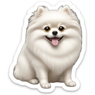 White pomeranian sticker