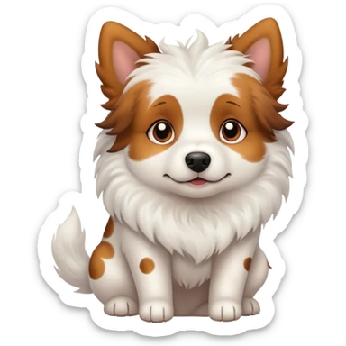 White dog with brown spots.  sticker