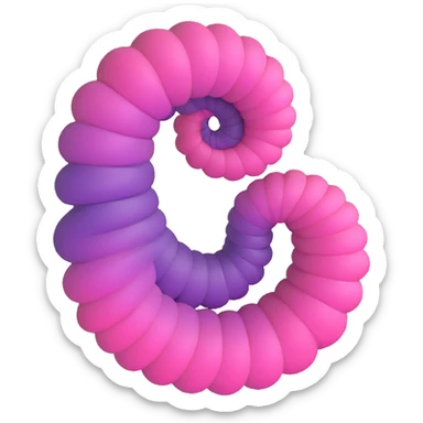 3D spiral, pink fading to purple, vibrant and bold sticker