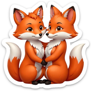 Lesbian Foxes in love  sticker
