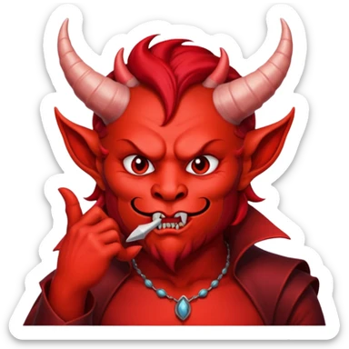 Creppy devil and shushing someone  🤫 like there figer over there mouth  like there lip is closed and the figers over and not useing the middle finger  sticker