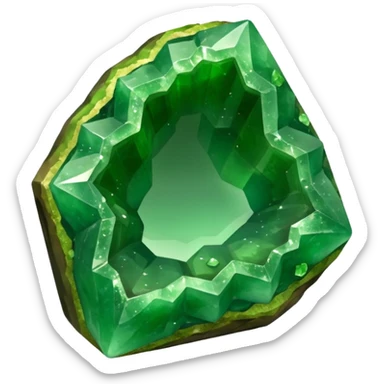 Green Jade-Peridot-Aventurine crystal geode  sticker