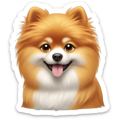 orange Pomeranian dog spa  sticker