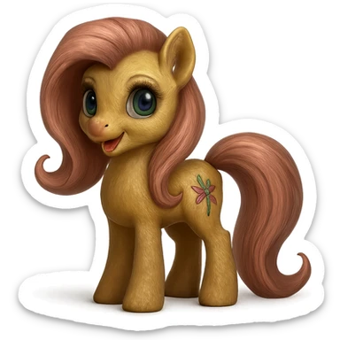 Remove the background and keep only Fluttershy in a realistic style, preserving transparency. Focus on realistic details and natural colors for Fluttershy. sticker