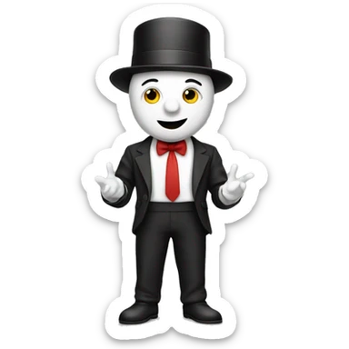 tax and accounting wearing mime outfit sticker