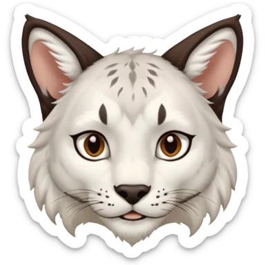 Garçon au cheveux marron foncé avec des oreilles de lynx blanc sticker