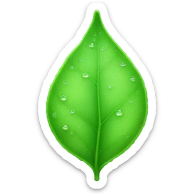 soft green leaf with morning dew drop sticker