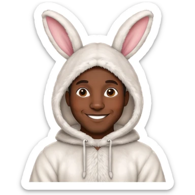 smiling African American man in rabbit costume sticker