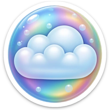 In a bubble cloud. The words “it’s incredible” sticker