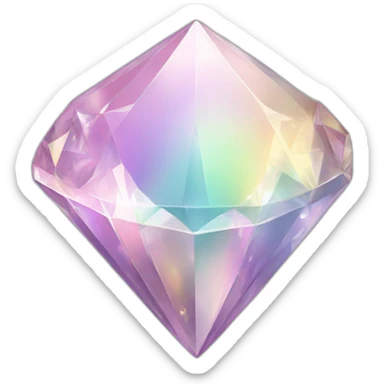 Pastel iridescent rainbow crystal diamond sticker