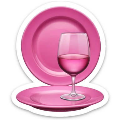 Plato y vaso rosa sticker