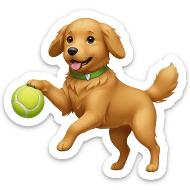 Dog playing fetch sticker