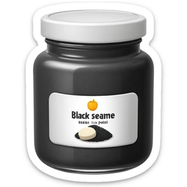 black sesame paste in a jar sticker