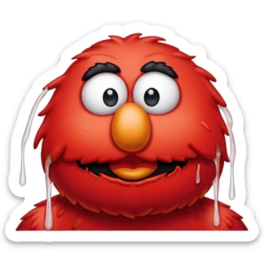 A sad Elmo with tears in his eyes, looking down sticker