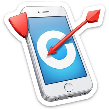 mobile phone and arrow sticker