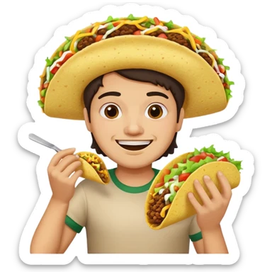 A Mexican eating a taco and making a mess  sticker