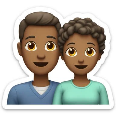 Family mother father son daughter sticker