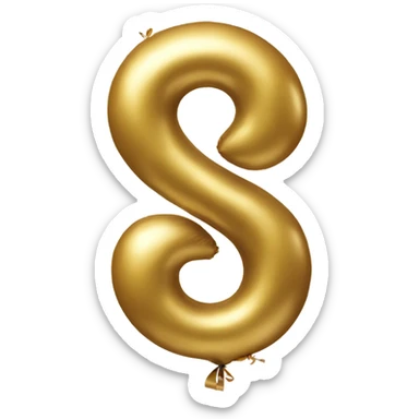 Number eight Golden balloon sticker