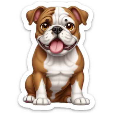 Brown color France-BullDog sticker