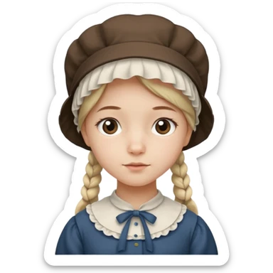 Puritan young girl Amish  sticker