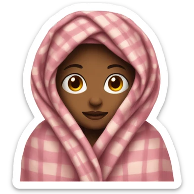 girl in a blanket sticker