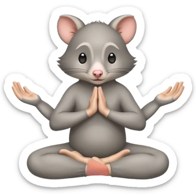 Possum doing yoga  sticker