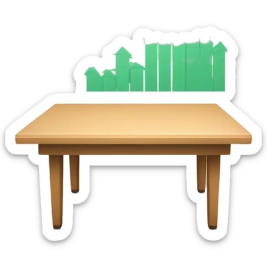 table with a graph in which the arrow goes up and down sticker