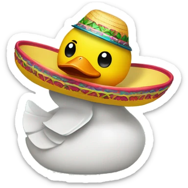 Rubber duckie wearing a sombrero sticker