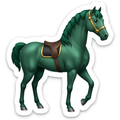 Dark green horse sticker