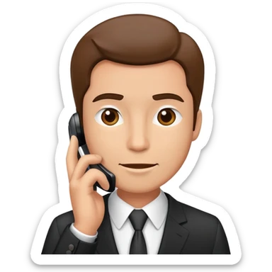 Professional salesman in business suit talking on smartphone sticker