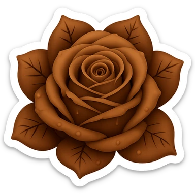 Make the blue icy rose brown in the style of emoji, keeping the emoji style look, with no background. sticker