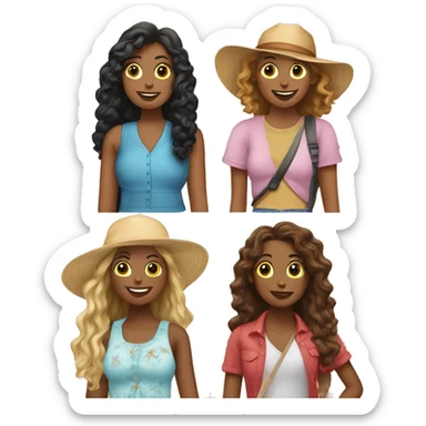 Four best friends girls on vacation in San Francisco sticker