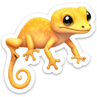 Yellow and peach gecko sticker
