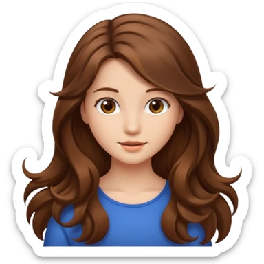 Fammi un avatar che raffiguri me una ragazza con capelli sciolti marroncini sticker