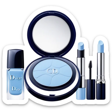 Light blue Dior makeup sticker