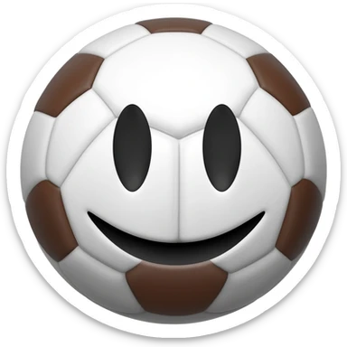 A football emoji with smilling face sticker