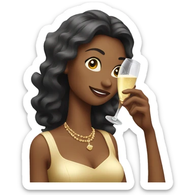 Lady drinking champagne  sticker