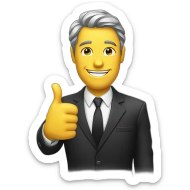 man in suit winking with their thumb up sticker