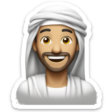 An Arab person laughing sticker