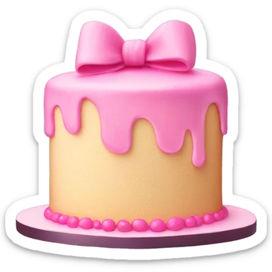 pino cake with pink bow sticker